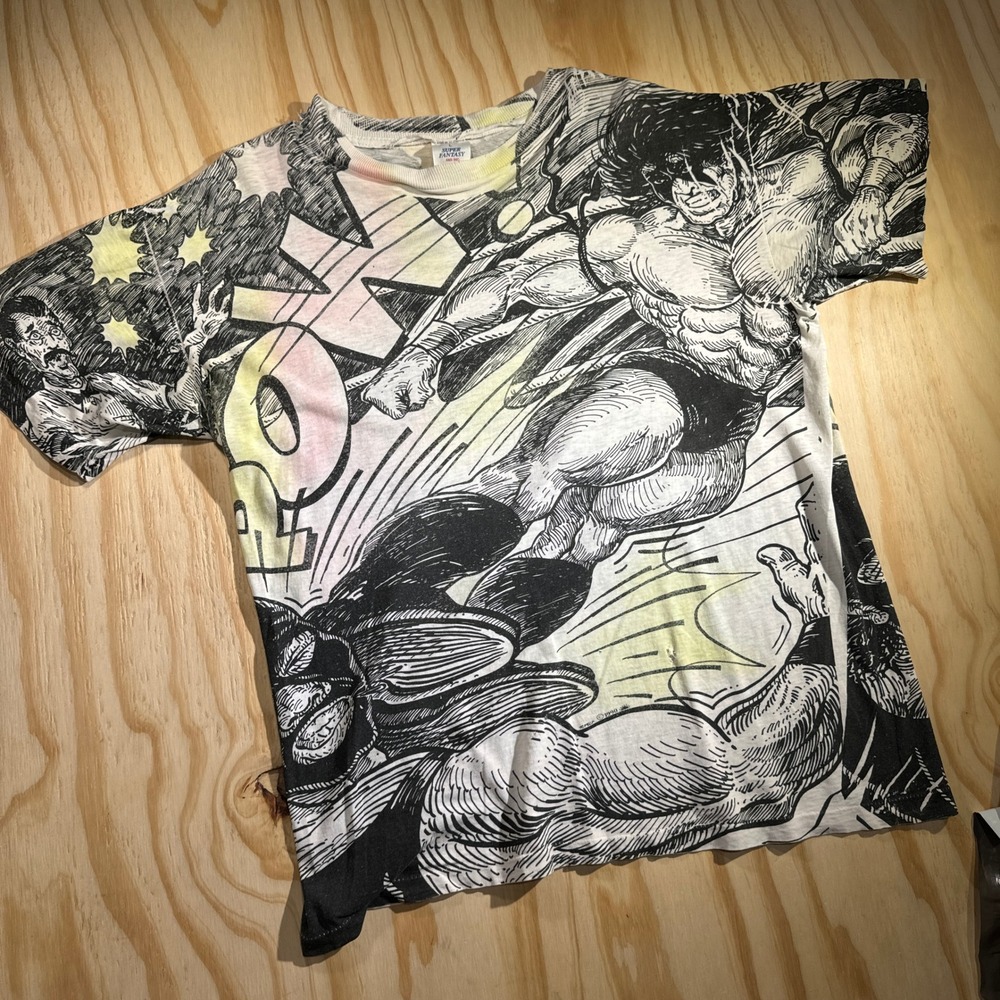 Super Fantasy‎ Unisex Vintage Conan the Barbarian All Over Print Tee Size L